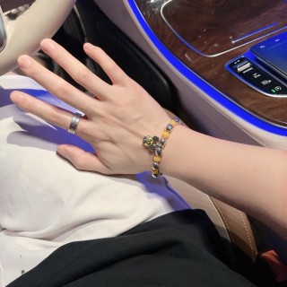 Dior Agate Bead Thai Silver Style Bracelet - Yellow view 4