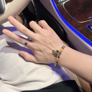Dior Agate Bead Thai Silver Style Bracelet - Yellow view 7