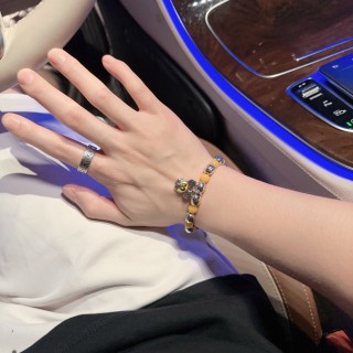 Dior Agate Bead Thai Silver Style Bracelet - Yellow view 9