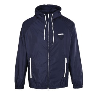 Stone Island Navy Nylon Hooded Windbreaker Jacket view 7