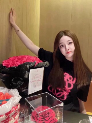 Loewe Neon Pink Anagram Logo Black T-Shirt view 3