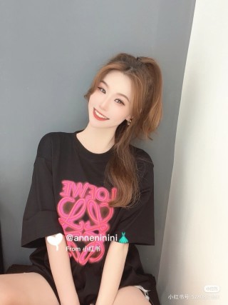 Loewe Neon Pink Anagram Logo Black T-Shirt view 4