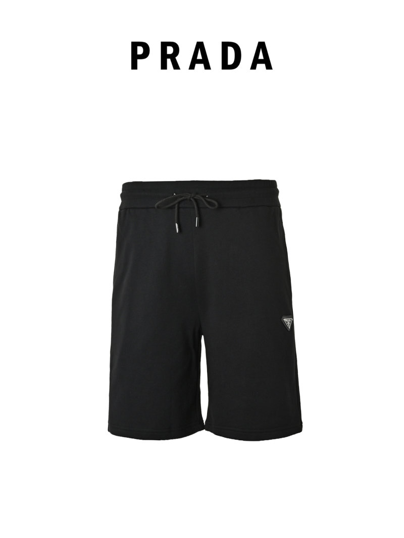 Prada Black Technical Shorts with Triangle Logo view