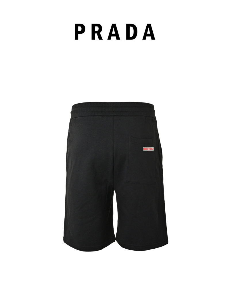 Prada Black Technical Shorts with Triangle Logo view