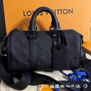 Louis Vuitton Keepall Bandouliere Black Leather Travel Bag view 4