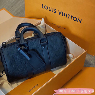 Louis Vuitton Keepall Bandouliere Black Leather Travel Bag view 5