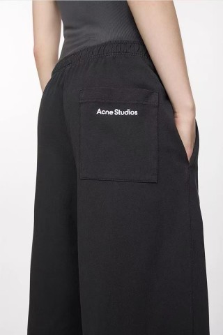 Acne Studios Black Wide-Leg Trousers view 2