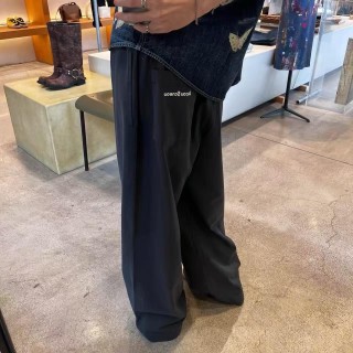 Acne Studios Black Wide-Leg Trousers view 4