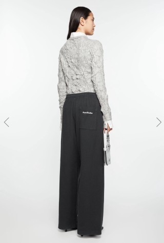 Acne Studios Black Wide-Leg Trousers view 5