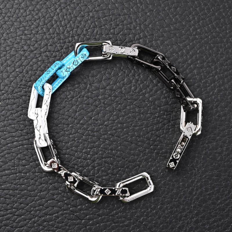 Louis Vuitton Monogram Chain Marble Link Bracelet Blue/White