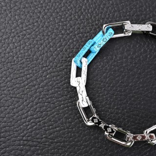 Louis Vuitton Monogram Chain Marble Link Bracelet Blue/White view 2