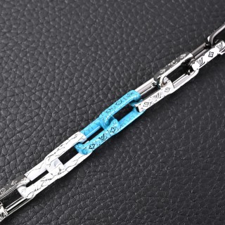 Louis Vuitton Monogram Chain Marble Link Bracelet Blue/White view 3