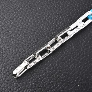 Louis Vuitton Monogram Chain Marble Link Bracelet Blue/White view 6