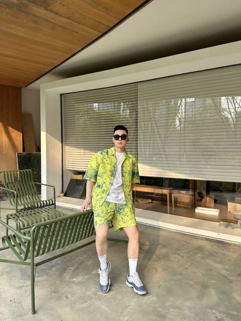 Louis Vuitton Monogram Print Yellow Short Sleeve Shirt view