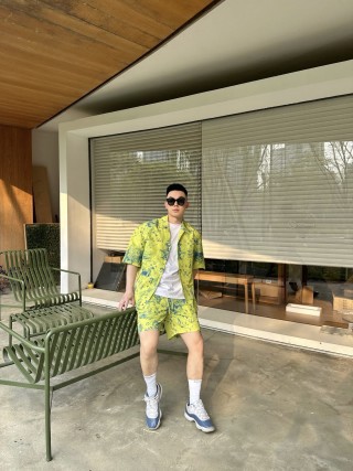 Louis Vuitton Monogram Print Yellow Short Sleeve Shirt view 3