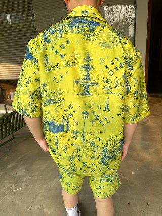 Louis Vuitton Monogram Print Yellow Short Sleeve Shirt view 4