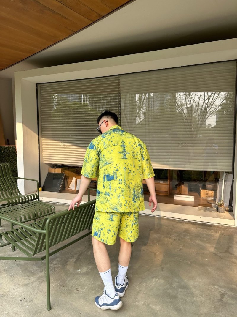 Louis Vuitton Monogram Print Yellow Short Sleeve Shirt view