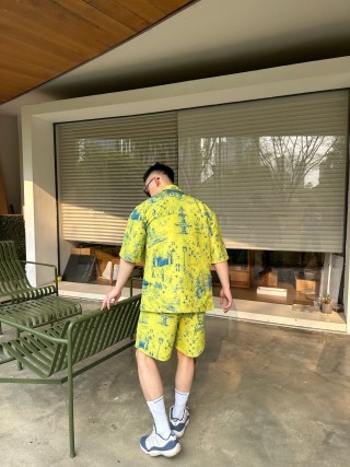 Louis Vuitton Monogram Print Yellow Short Sleeve Shirt view 7