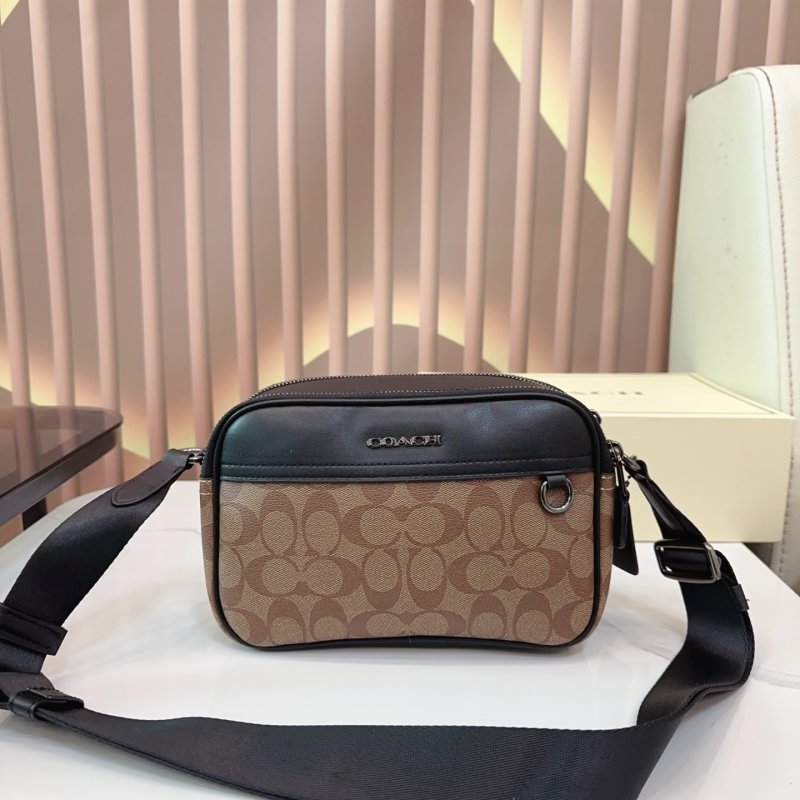 Coach Monogram Camera Crossbody Bag Black
