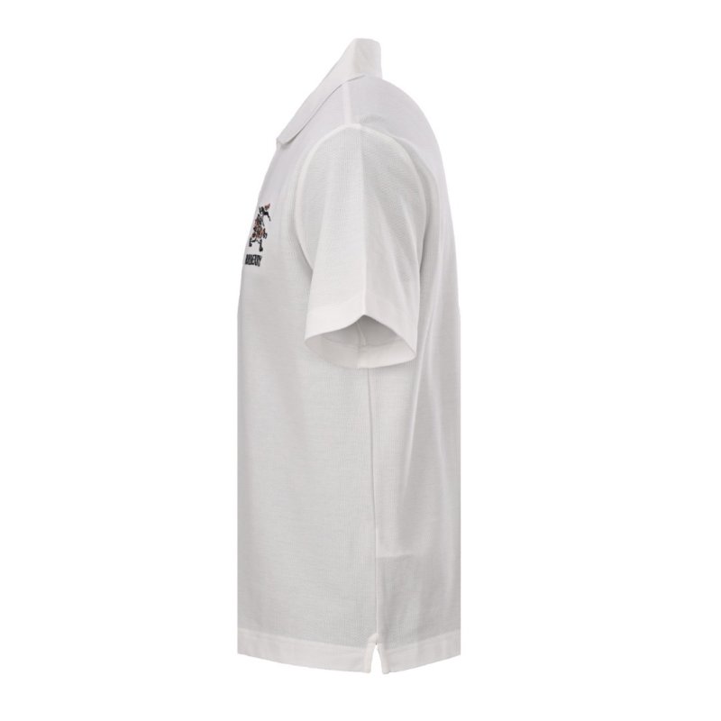 Burberry White Polo Shirt with Embroidered Logo view