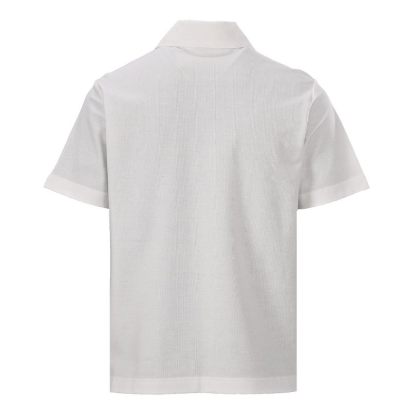 Burberry White Polo Shirt with Embroidered Logo view