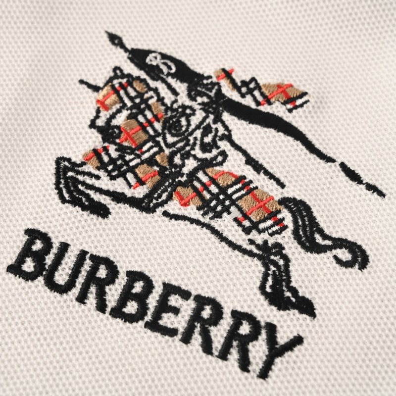 Burberry White Polo Shirt with Embroidered Logo view