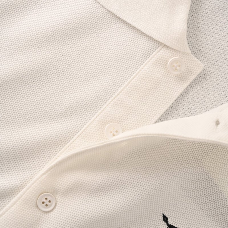 Burberry White Polo Shirt with Embroidered Logo view