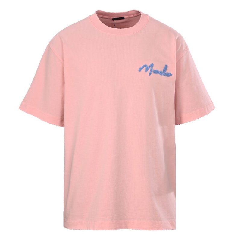 Pink Muscle T-Shirt with Blue Script Logo view