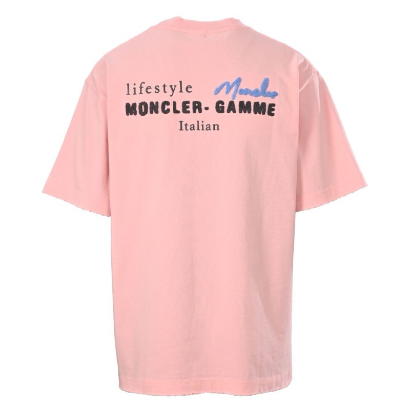 Pink Muscle T-Shirt with Blue Script Logo view