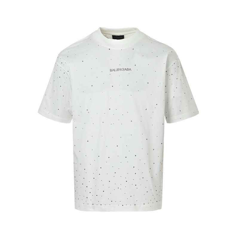 Balenciaga White Speckled Logo T-Shirt view