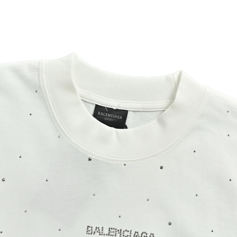 Balenciaga White Speckled Logo T-Shirt view