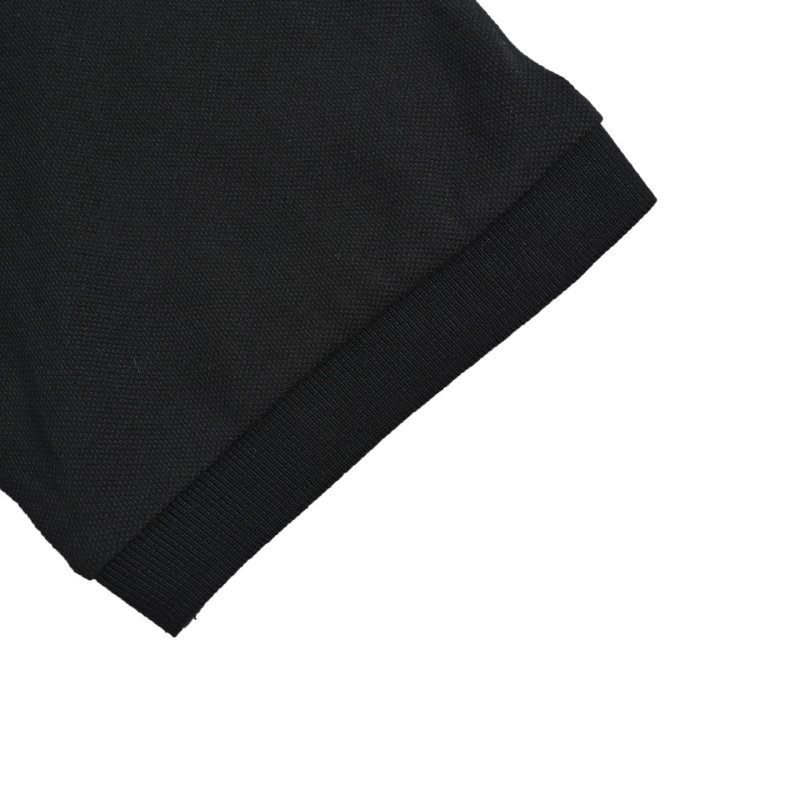 Ami Black Short Sleeve Polo T-Shirt with Red Heart Logo view