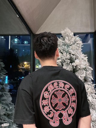 Chrome Hearts Black Graphic Short Sleeve T-Shirt view 4