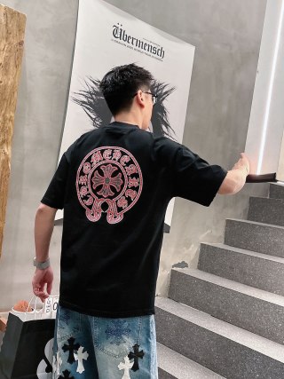 Chrome Hearts Black Graphic Short Sleeve T-Shirt view 5