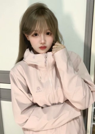 Pink Windbreaker Hooded Jacket Women view 9