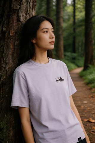 Lavender Embroidered Logo Short Sleeve T-Shirt view 1
