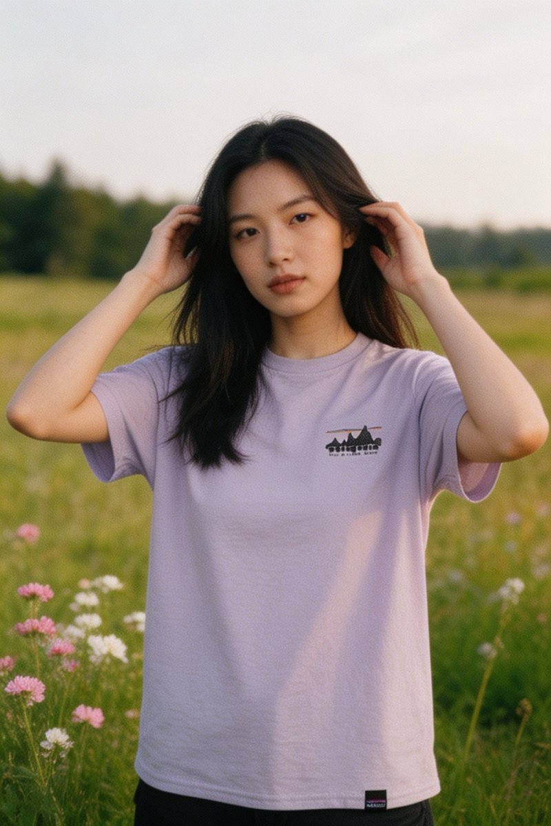 Lavender Embroidered Logo Short Sleeve T-Shirt view