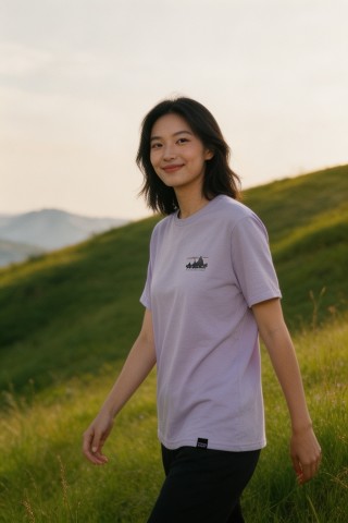 Lavender Embroidered Logo Short Sleeve T-Shirt view 3
