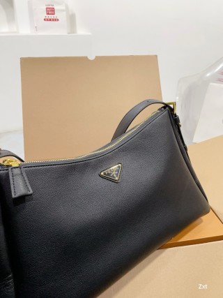 Prada Black Leather Shoulder Bag view 2