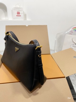Prada Black Leather Shoulder Bag view 4