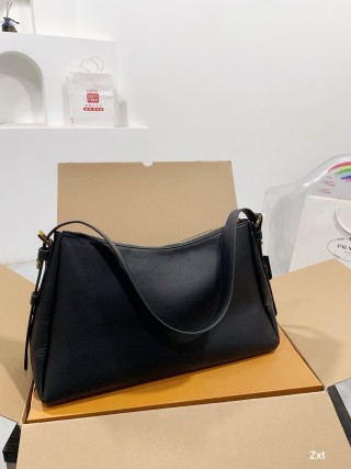Prada Black Leather Shoulder Bag view 6