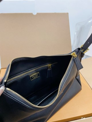 Prada Black Leather Shoulder Bag view 9