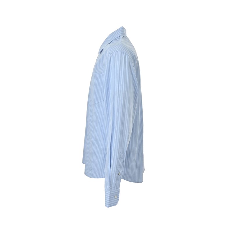 Light Blue Striped Button-Up Shirt view