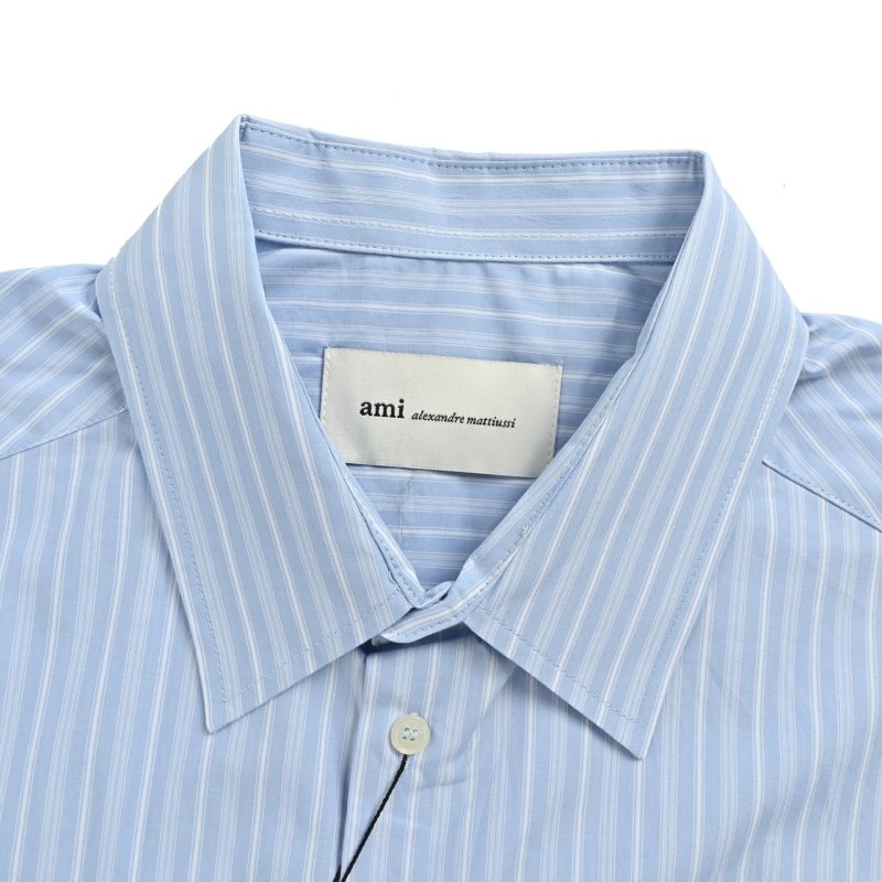 Light Blue Striped Button-Up Shirt view
