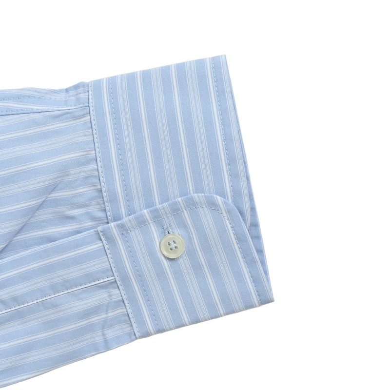 Light Blue Striped Button-Up Shirt view