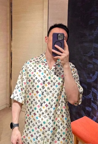 Louis Vuitton Monogram Multicolor Short Sleeve Shirt Cream view 1