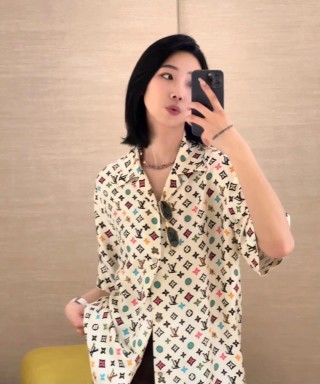 Louis Vuitton Monogram Multicolor Short Sleeve Shirt Cream view 4