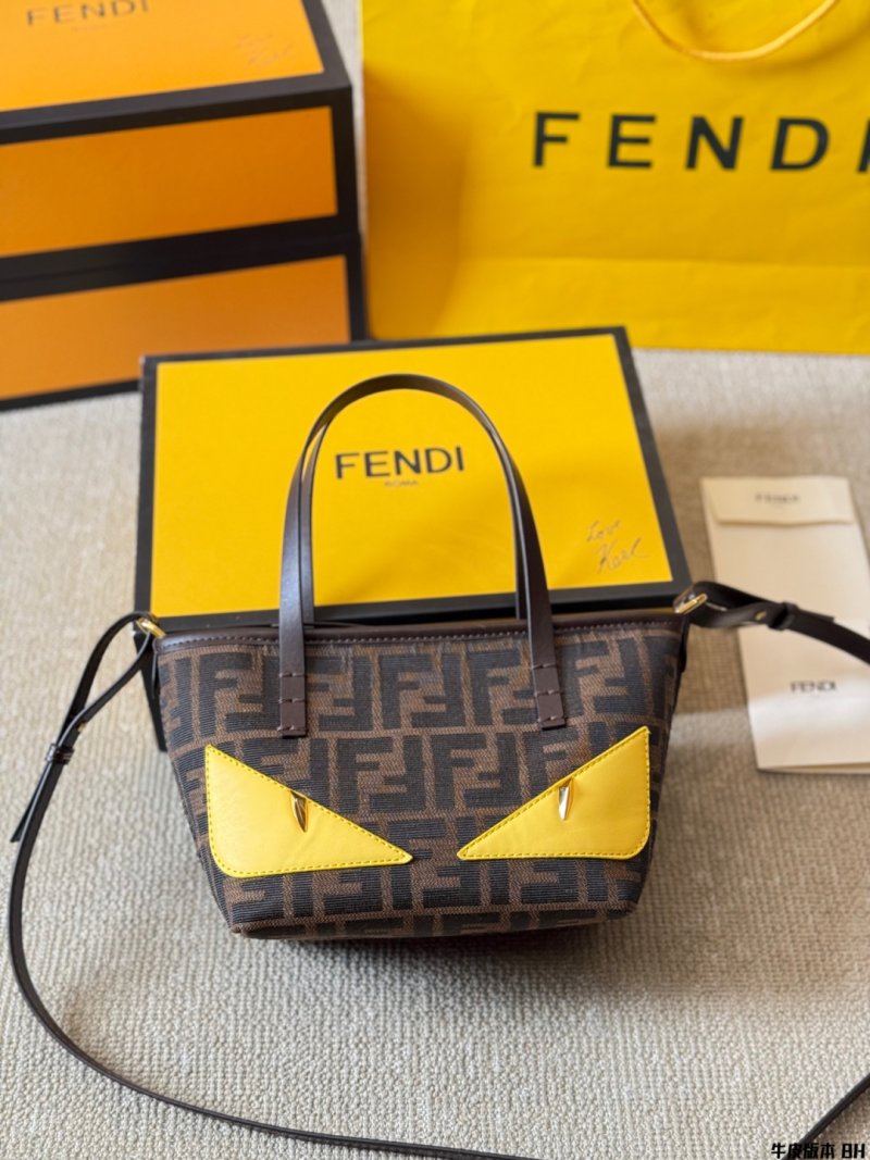 Fendi Vintage Monster Eye Tote Bag Yellow