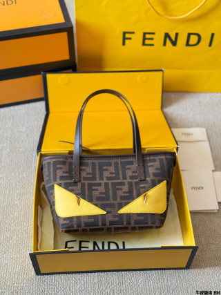 Fendi Vintage Monster Eye Tote Bag Yellow view 2
