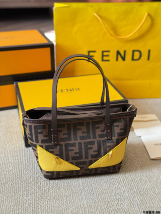 Fendi Vintage Monster Eye Tote Bag Yellow view 3
